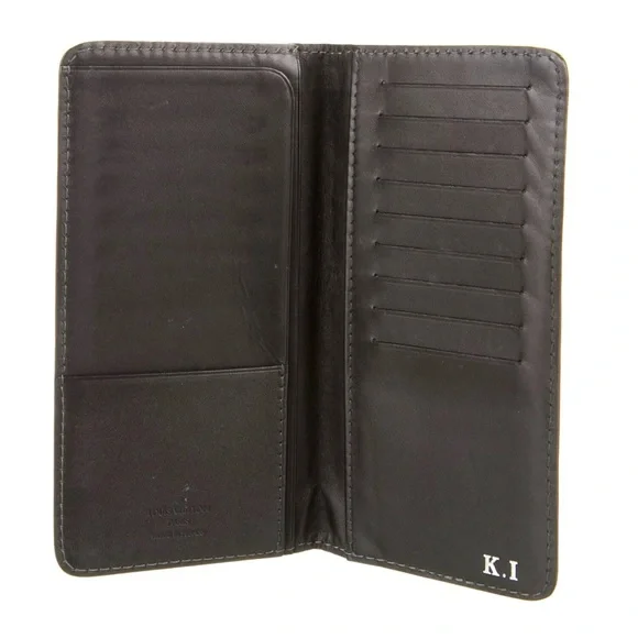 Louis Vuitton Porte Valeurs Cartes Brazza Black Pebbled Leather Wallet - Picture 4 of 11